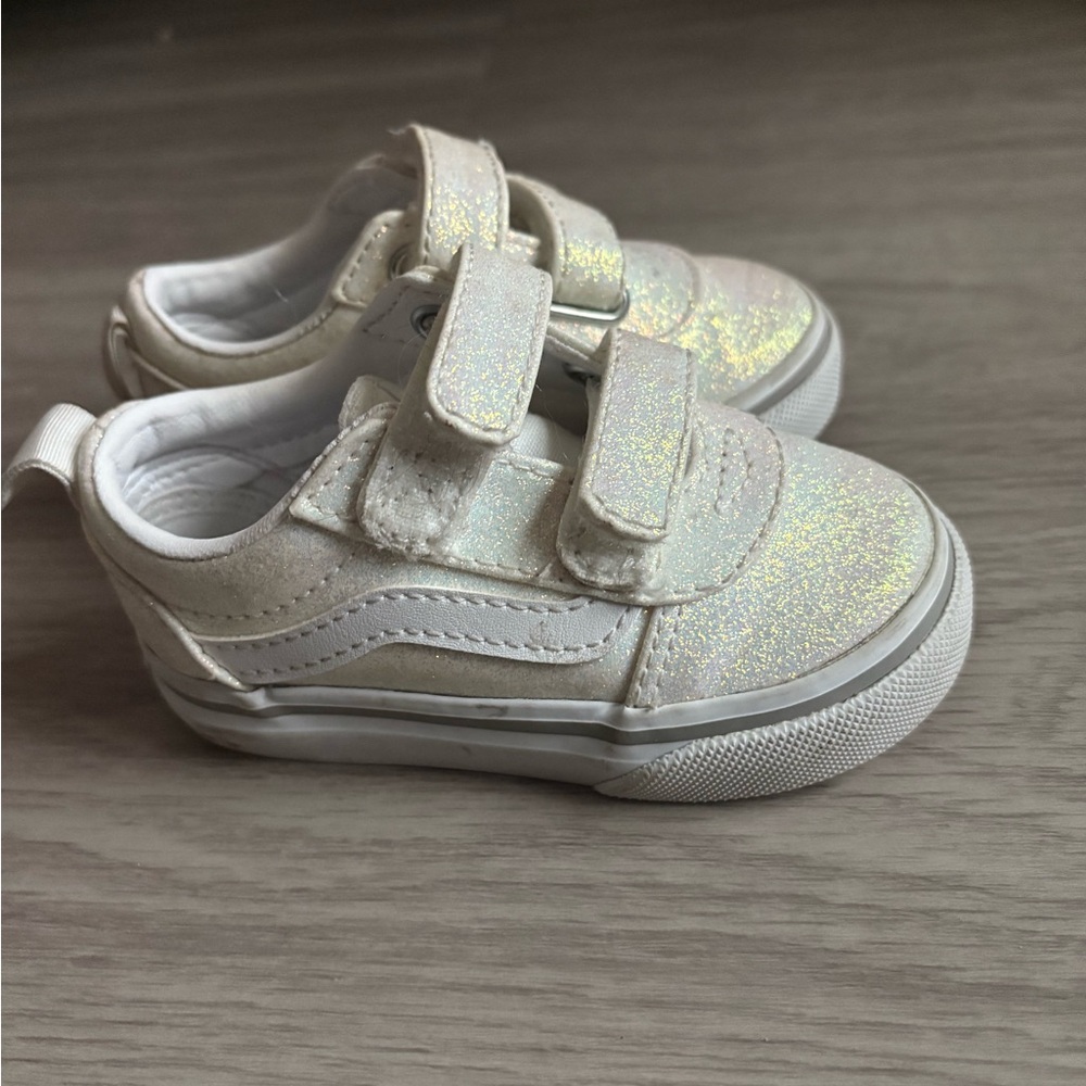 Baby vans - white glitter